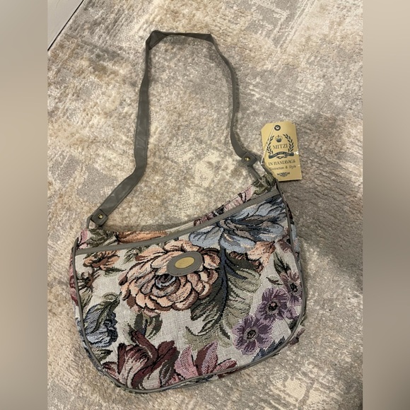 Mitzi Handbags - Vintage Mitzi Floral Tapestry Shoulder Handbag Purse New With Tags Deadstock